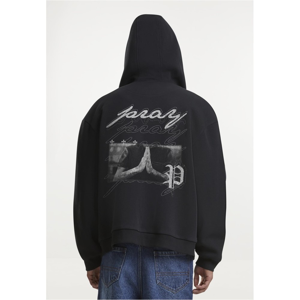 Mister Tee - Beyond The Prayer Fluffy Kapuzenpullover mit Reißverschluss - Schwarz